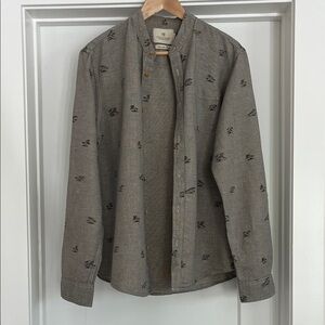 Scotch&Soda Men's Grey Patterned Button-Up Shirt Size M